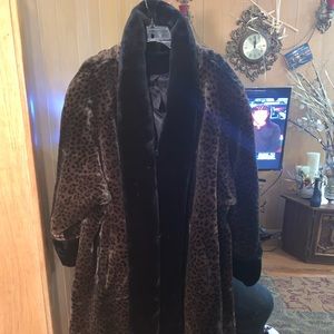 Brown Leopard Print Swing Coat